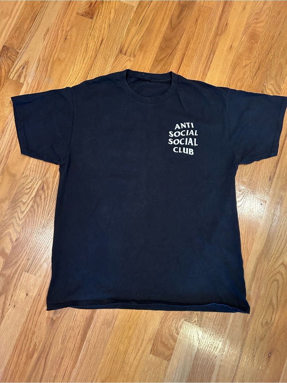 Anti Social Social Club Black Crewneck Logo Tee